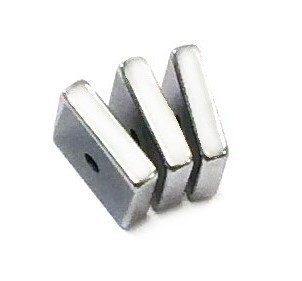 Hematite Spacer 8x8x2,5 mm – platinum glossy coloured finish – 1 pcs.