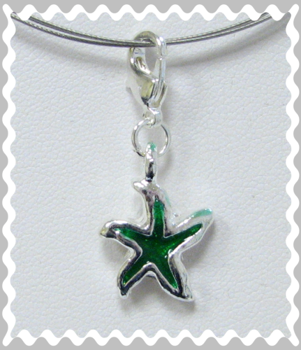 Charms – Pendant – Star green – Color: Silver