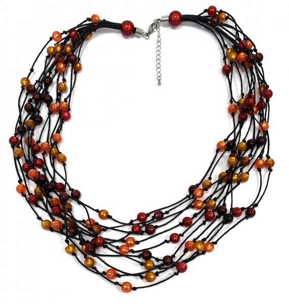 Polaris beads cotton ribbon coloured red-brown – crafts set