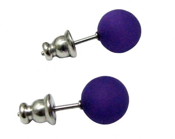 Polaris Earrings 8 mm --Stainless steel- 1 pair – purple