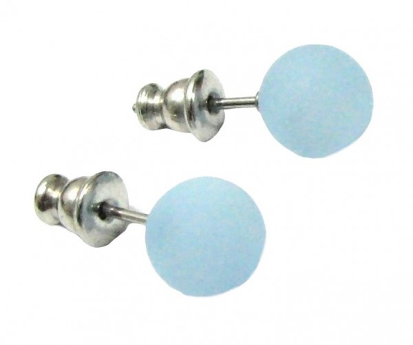 Polaris Ohrstecker 8mm --Edelstahl-- 1 Paar - hell-blau