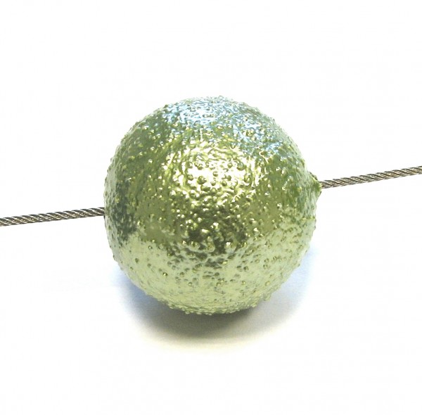 Paper Mache Perle - Papier Perle Galaktika 24mm - patina grün