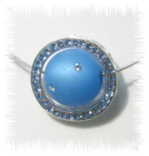 Creative pendant – crystal ring silver plated with Swarovski crystal light saphir