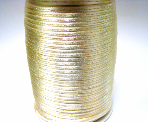 Silk ribbon 2 mm – champagne – 1 meter artificial silk