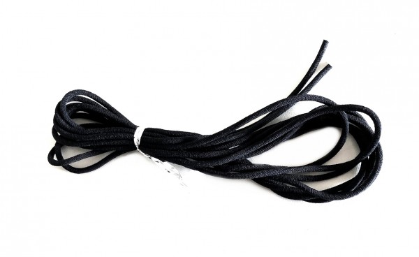 Nylon strap elastic 3mm thick - black - length 3 meters