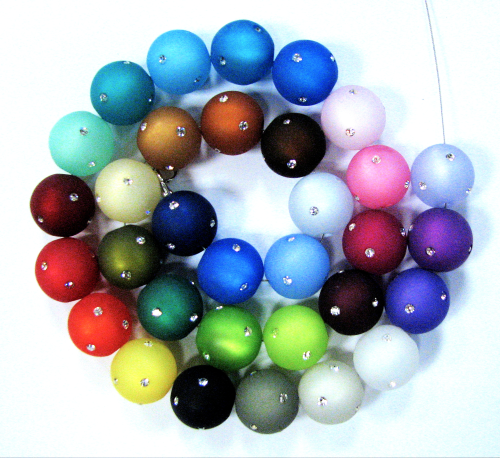 Polaris beads 16 mm with Swarovski crystal – 28 pieces in different colors