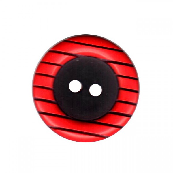 Button 15 mm – Stripes – red