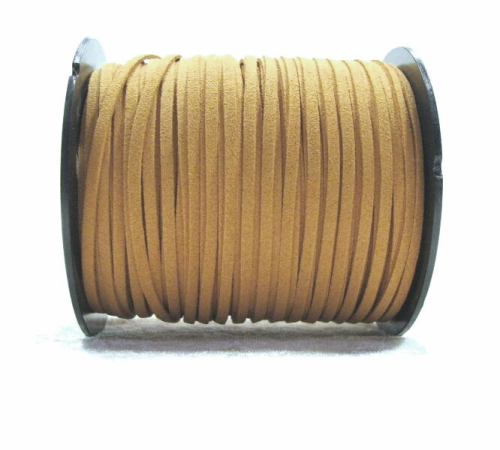 Wool ribbon flat in suede look – beige – 1 meter