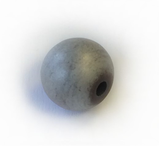 Hematite bead 8 mm – platinum coloured matt finish – 1 pcs. large hole