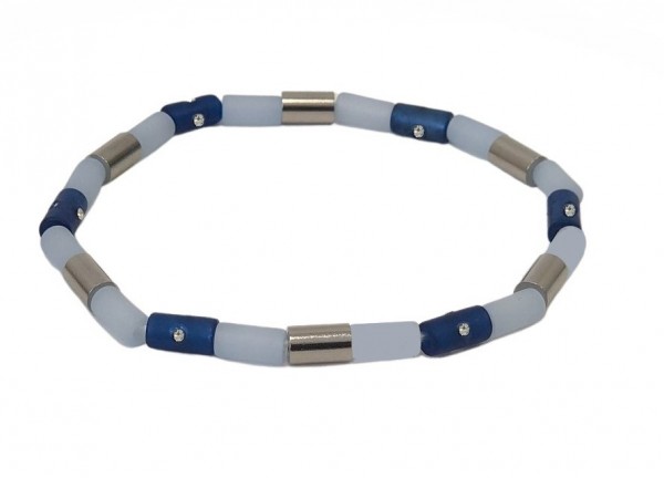 Bastelset - Polaris Edelstahl Armband - blau- Länge 19-21cm