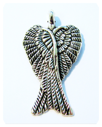 Angel wing double pendant part – 29 mm
