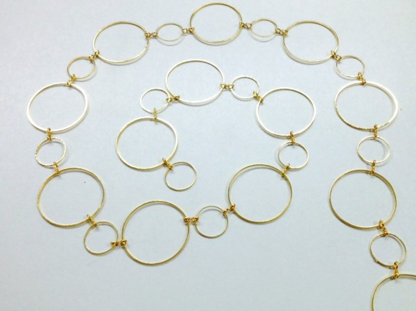 Chain – 100 cm – unusual design – round round – color: Gold