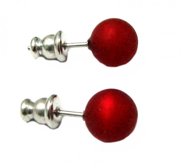 Polaris Earrings 8 mm --Stainless steel- 1 pair – ruby