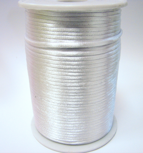 Silk ribbon 2 mm – white – 1 meter artificial silk