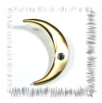 Creative pendant -Sickle moon gilded with Swarovski crystal