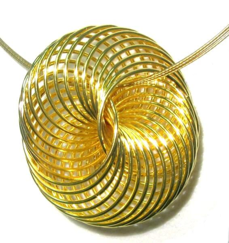 Creative pendant spiral gold plated – 35x17mm