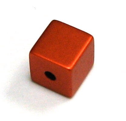 Aluminum cube anodised 8x8 mm – anodised dark orange