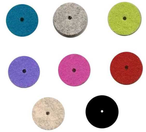 Felt discs 8 pieces in different colors – 16x5mm
