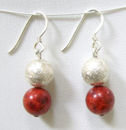 Earrings of 925 silver – coral