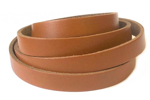 Lederband flach 10mm - camel - 1 Meter - aus deutscher Produktion