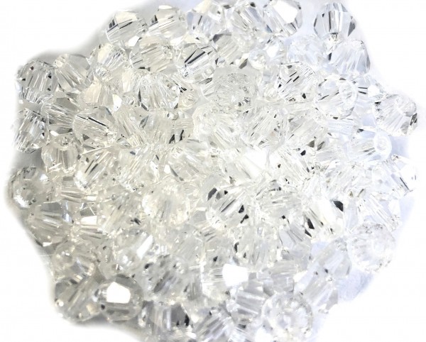 Bicone Kristall 4mm - 100 Stück im Zipbeutel - crystal