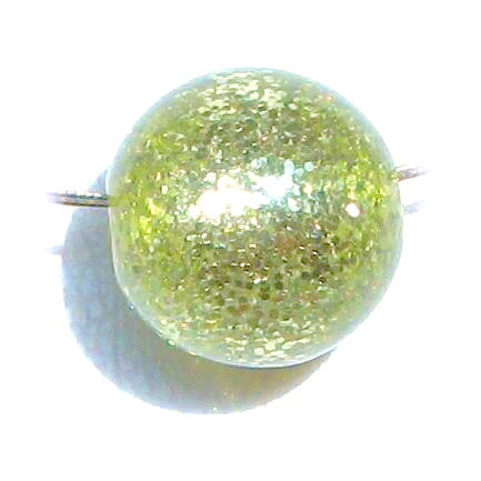 Fine glitter bead 16 mm – light green