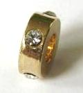 Metal spacer/ring 08 mm gold plated set with crystal stones