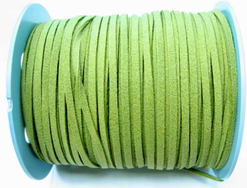Wool ribbon flat in suede look – kiwi – 1 meter