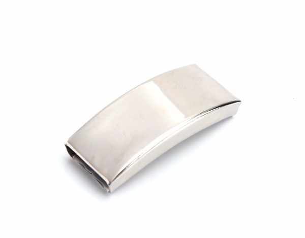 Polished stainless steel slider for 10mm flat leather straps