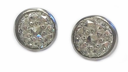 Earrings starlight 10 mm – Stainless steel – 1 pair – Color: Starlight crystal
