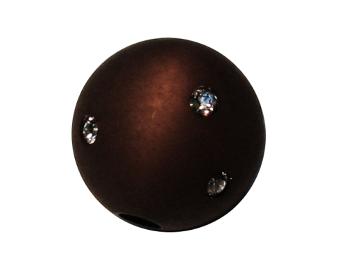 Polarisperle dunkelbraun 16 mm - mit Swarovski-Kristall