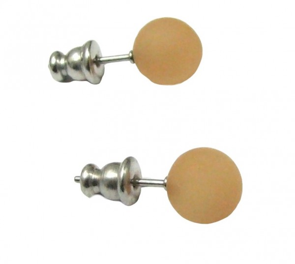 Polaris Earrings 8 mm --Stainless steel- 1 pair – walnut