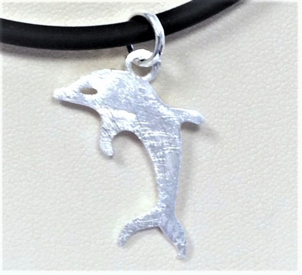 Dolphin pendant 30 mm – matt brushed – 925 silver