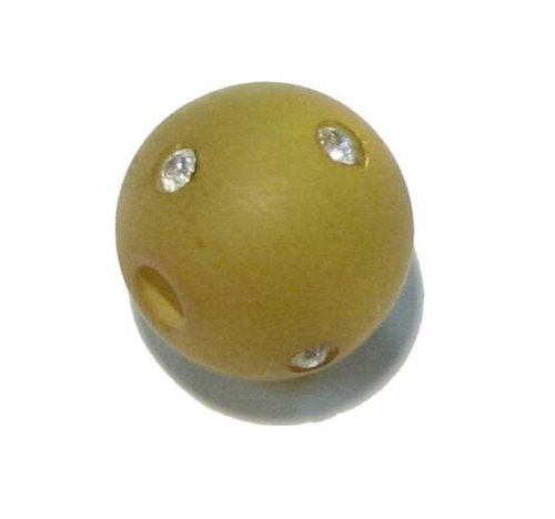 Polarisperle olivegrün 14 mm - mit Swarovski-Kristall