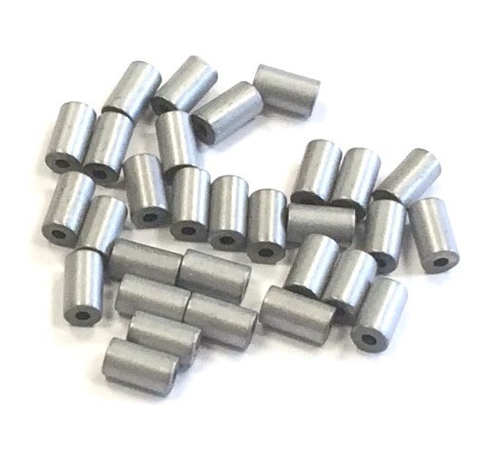 Hematite tubes 5x3 mm – 30 pieces – platinum matt color finish