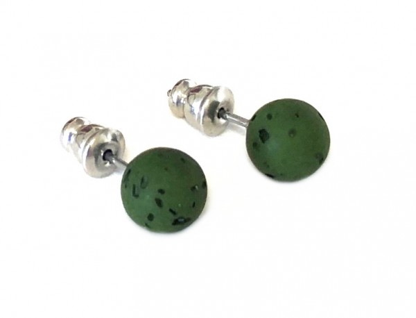 Polaris Gala Sweet Earrings 8 mm --Stainless steel- 1 pair – moss green