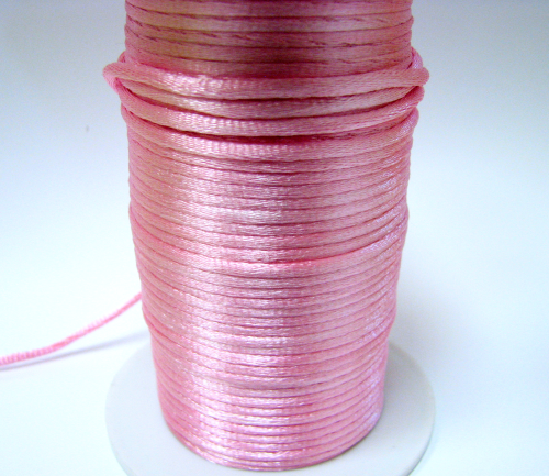 Seidenband 2mm - pink - 1 Meter Kunstseide