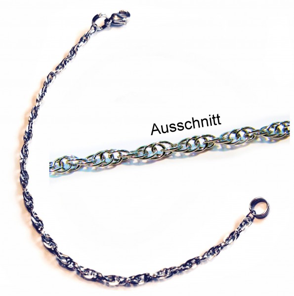Stainless steel bracelet – double anchor chain 2,7 mm with lobster claw clasp closure – length: 21 cm