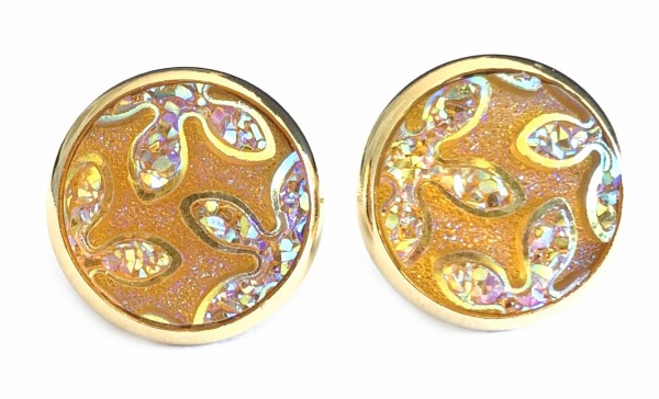 Sunny stud earrings stainless steel 14mm - gold saffron