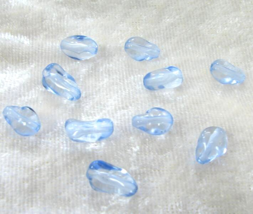Nugget beads made of plastic light blue/1Pack á 10 pieces