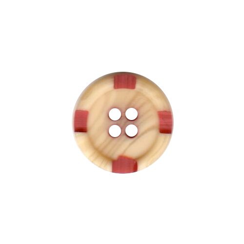 Button 15 mm – wooden structure – red