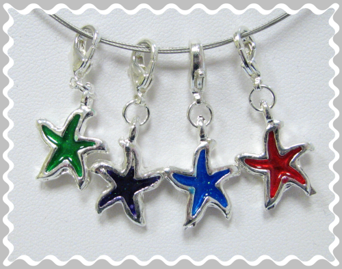 Charms – Pendant – Stars Set 4 Pieces – Color: Silver