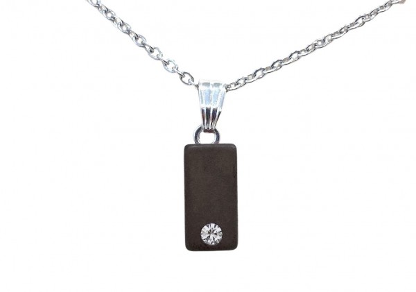 Polaris Chain Pendant with Swarovski Crystal – silver-brown