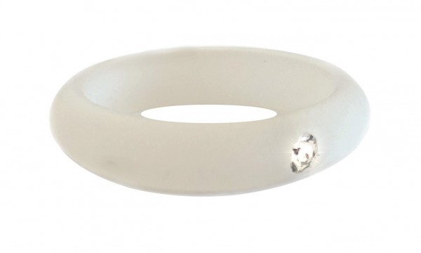Polaris Fingerring mit Kristall - weiß