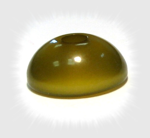 Polaris Halbperle 10x5mm - olive glänzend