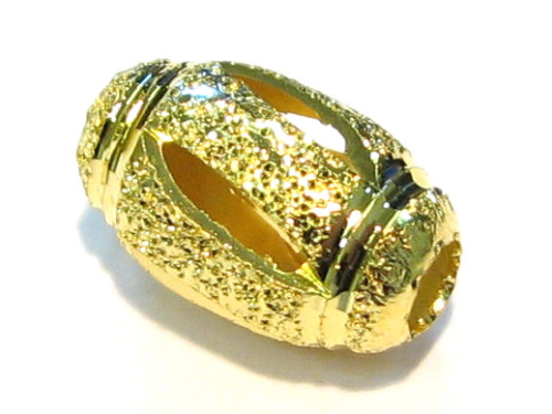 Olive diamantiert 11x7mm - echt vergoldet