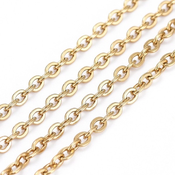 Anchor Chain - Stainless Steel gold colored- 2mm - 1 Meter