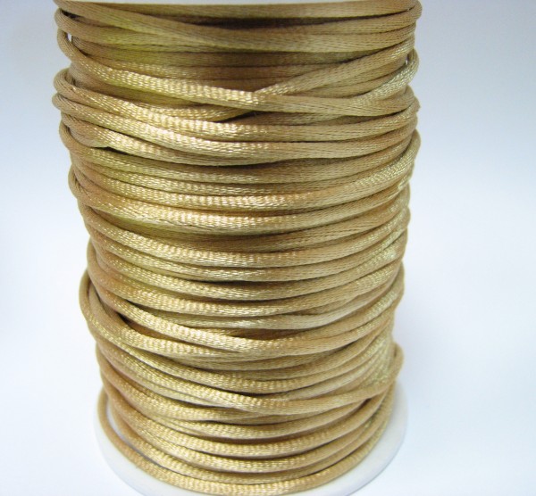 Seidenband 2mm - gold - 91 Meter Kunstseide