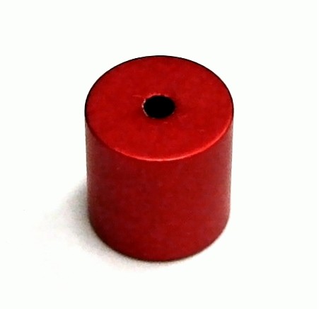 Aluminium cylinder/tube anodised 10x10 mm – anodised ruby red