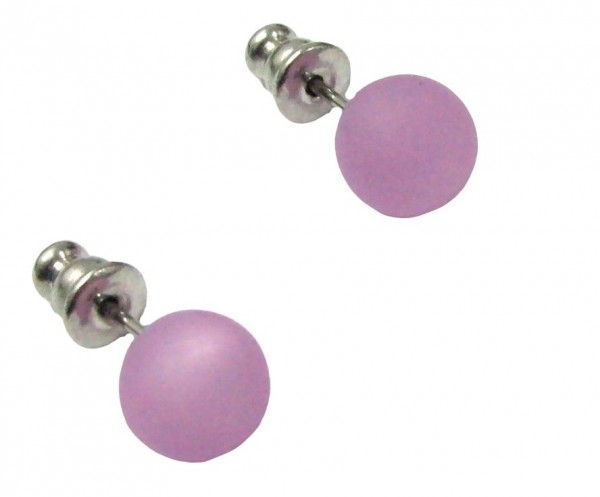 Polaris Earrings 8 mm --Stainless steel- 1 pair – light-purple